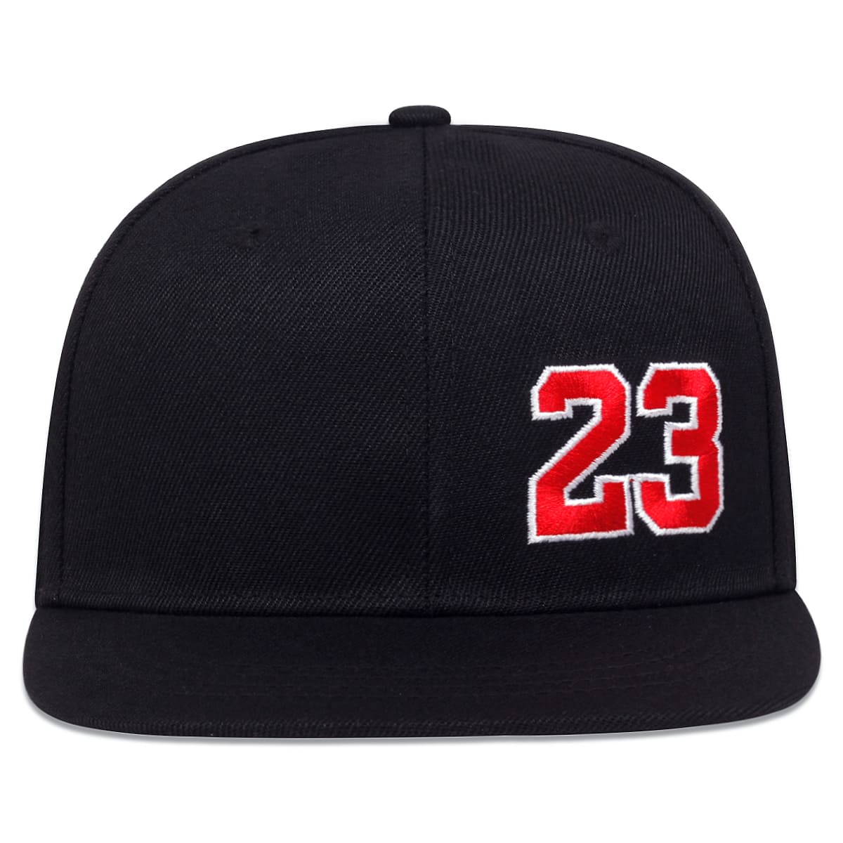 Jordan 23 Snapback Cap – Black Cotton Flat Brim Hat