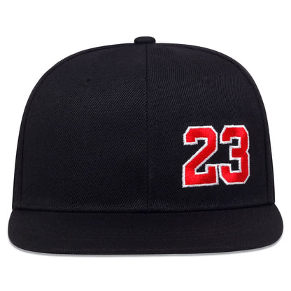 Jordan 23 Snapback Cap – Black Cotton Flat Brim Hat
