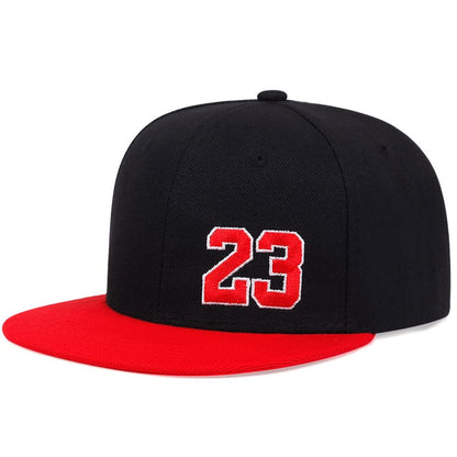 Jordan 23 Snapback Cap – Black Cotton Flat Brim Hat