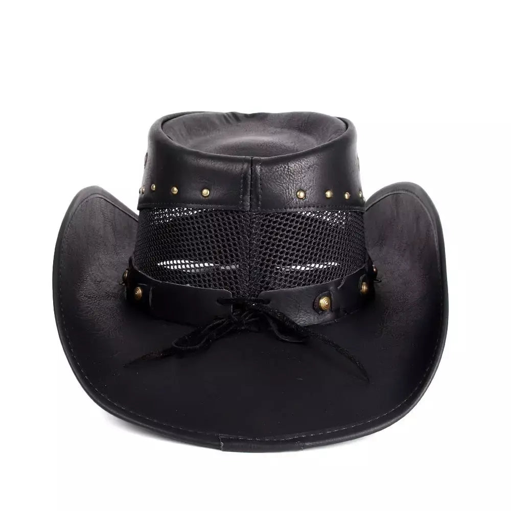 Justin Mesh Genuine Leather Cowboy Hat - Classic Western Style With Genuine Leather Mesh