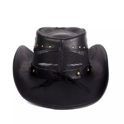 Justin Mesh Genuine Leather Cowboy Hat - Classic Western Style With Genuine Leather Mesh
