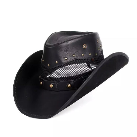 Justin Mesh Genuine Leather Cowboy Hat - Classic Western Style With Genuine Leather Mesh