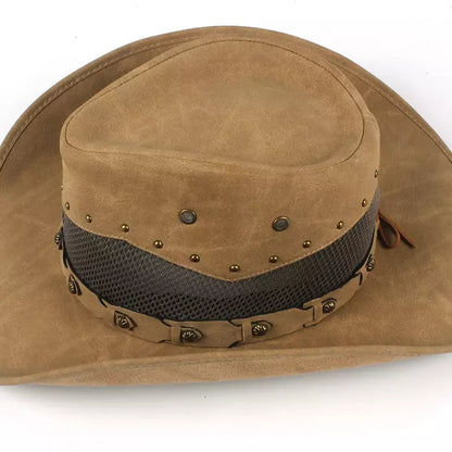 Justin Mesh Genuine Leather Cowboy Hat - Classic Western Style With Genuine Leather Mesh