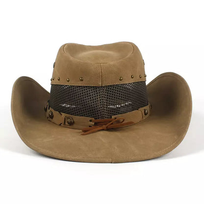 Justin Mesh Genuine Leather Cowboy Hat - Classic Western Style With Genuine Leather Mesh