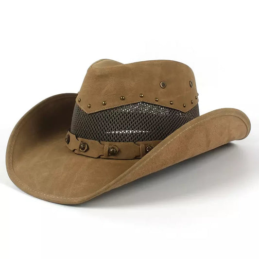 Justin Mesh Genuine Leather Cowboy Hat - Classic Western Style With Genuine Leather Mesh