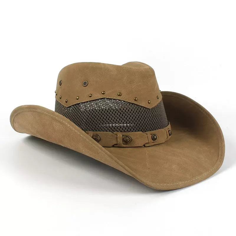 Justin Mesh Genuine Leather Cowboy Hat - Classic Western Style With Genuine Leather Mesh