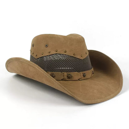 Justin Mesh Genuine Leather Cowboy Hat - Classic Western Style With Genuine Leather Mesh