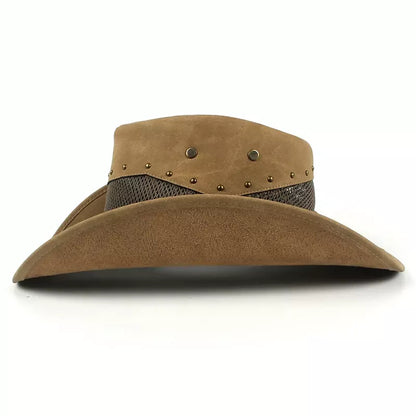 Justin Mesh Genuine Leather Cowboy Hat - Classic Western Style With Genuine Leather Mesh