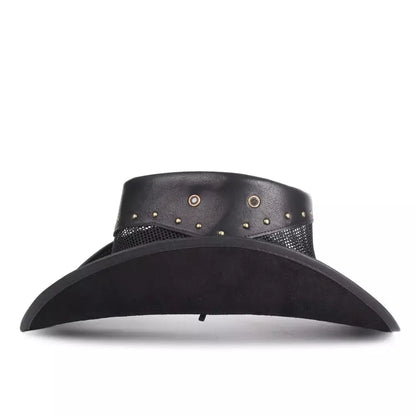 Justin Mesh Genuine Leather Cowboy Hat - Classic Western Style With Genuine Leather Mesh