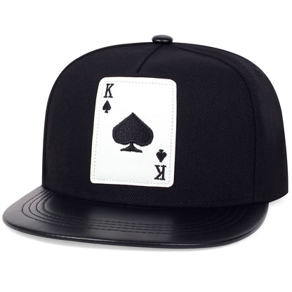 K Ace Poker Black Snapback Cap - Poker Themed Streetwear Snapback With Embroidered Logo