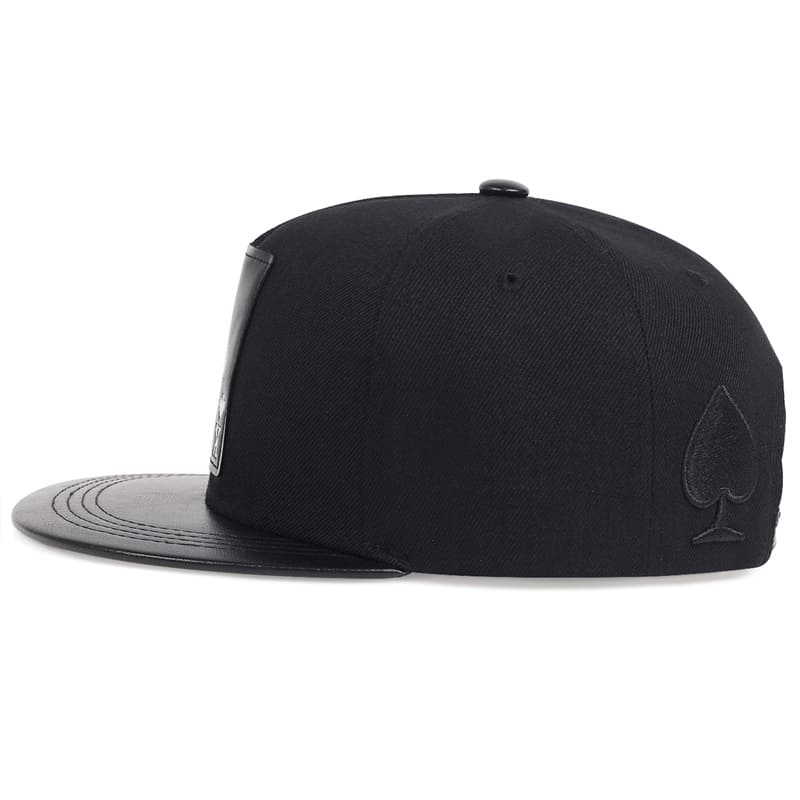 K Ace Poker Black Snapback Cap - Poker Themed Streetwear Snapback With Embroidered Logo