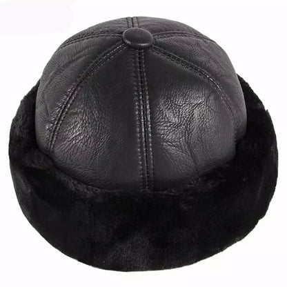 KOV Russian Winter Leather Cap – Lined Warm Ushanka Hat