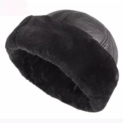 KOV Russian Winter Leather Cap – Lined Warm Ushanka Hat
