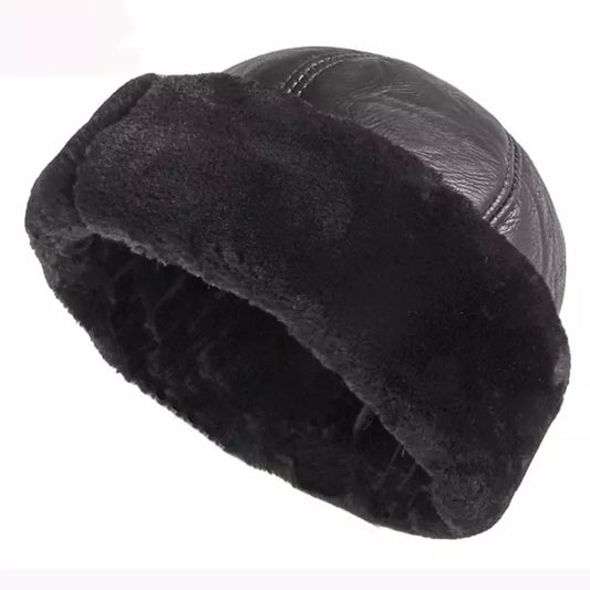 KOV Russian Winter Leather Cap – Lined Warm Ushanka Hat