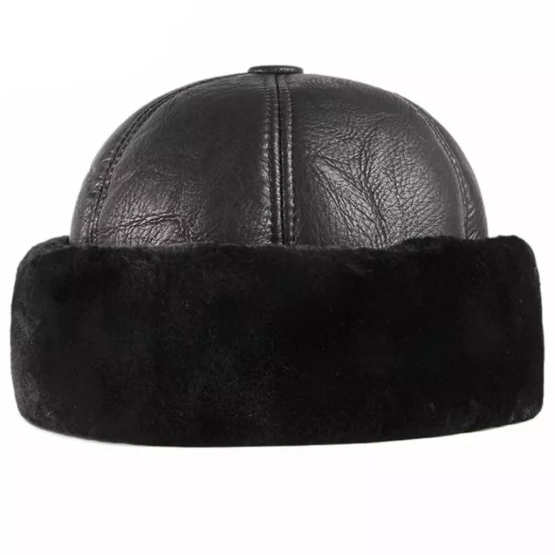 KOV Russian Winter Leather Cap – Lined Warm Ushanka Hat
