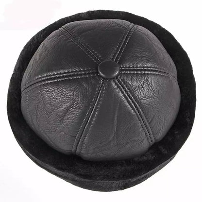 KOV Russian Winter Leather Cap – Lined Warm Ushanka Hat