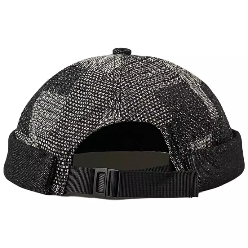 Kendrick Denim Patchwork Docker Cap - Casual Patchwork Denim Cap For Street Style