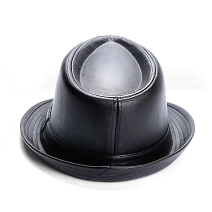 Kenner Plain Leather Trilby Hat - Minimalist Vegan Leather Trilby With Plain Styling