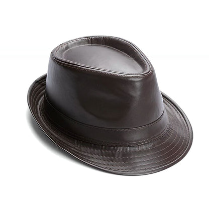 Kenner Plain Leather Trilby Hat - Minimalist Vegan Leather Trilby With Plain Styling