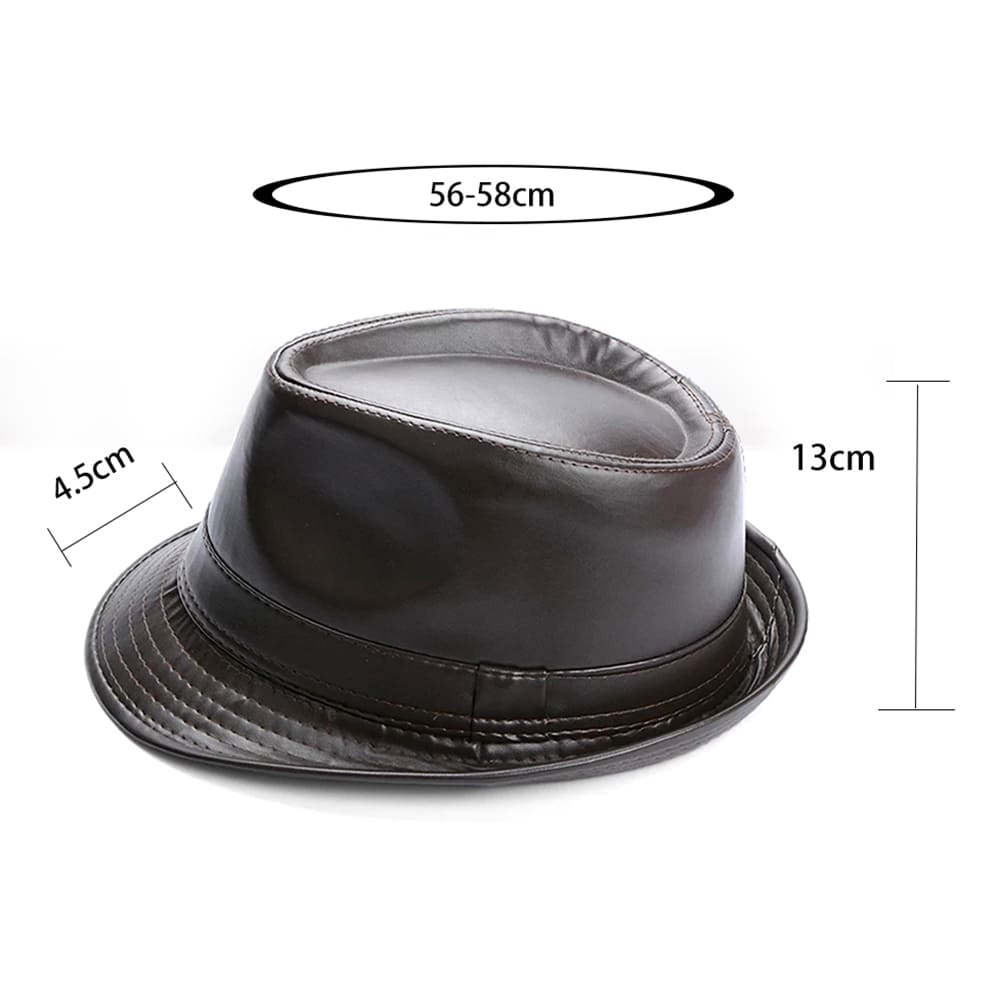 Kenner Plain Leather Trilby Hat - Minimalist Vegan Leather Trilby With Plain Styling
