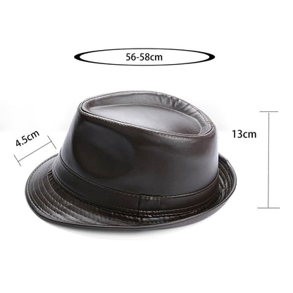 Kenner Plain Leather Trilby Hat - Minimalist Vegan Leather Trilby With Plain Styling