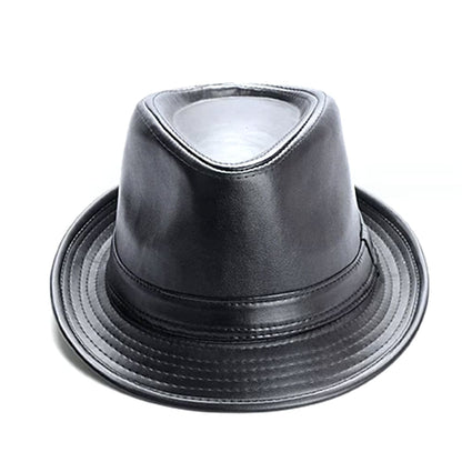 Kenner Plain Leather Trilby Hat - Minimalist Vegan Leather Trilby With Plain Styling