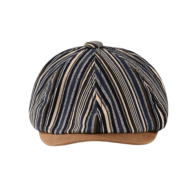 Kingston Striped Newsboy Cap - Classic Striped Cap With Versatile Casual Style And Charm