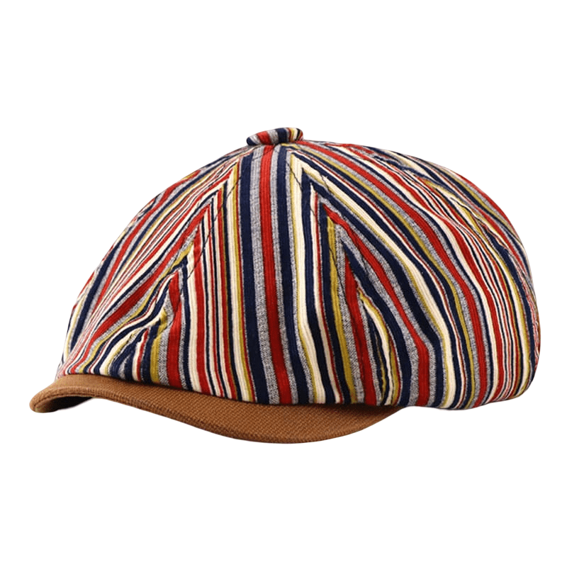 Kingston Striped Newsboy Cap - Classic Striped Cap With Versatile Casual Style And Charm