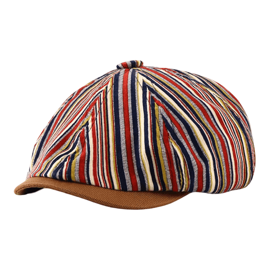 Kingston Striped Newsboy Cap - Classic Striped Cap With Versatile Casual Style And Charm