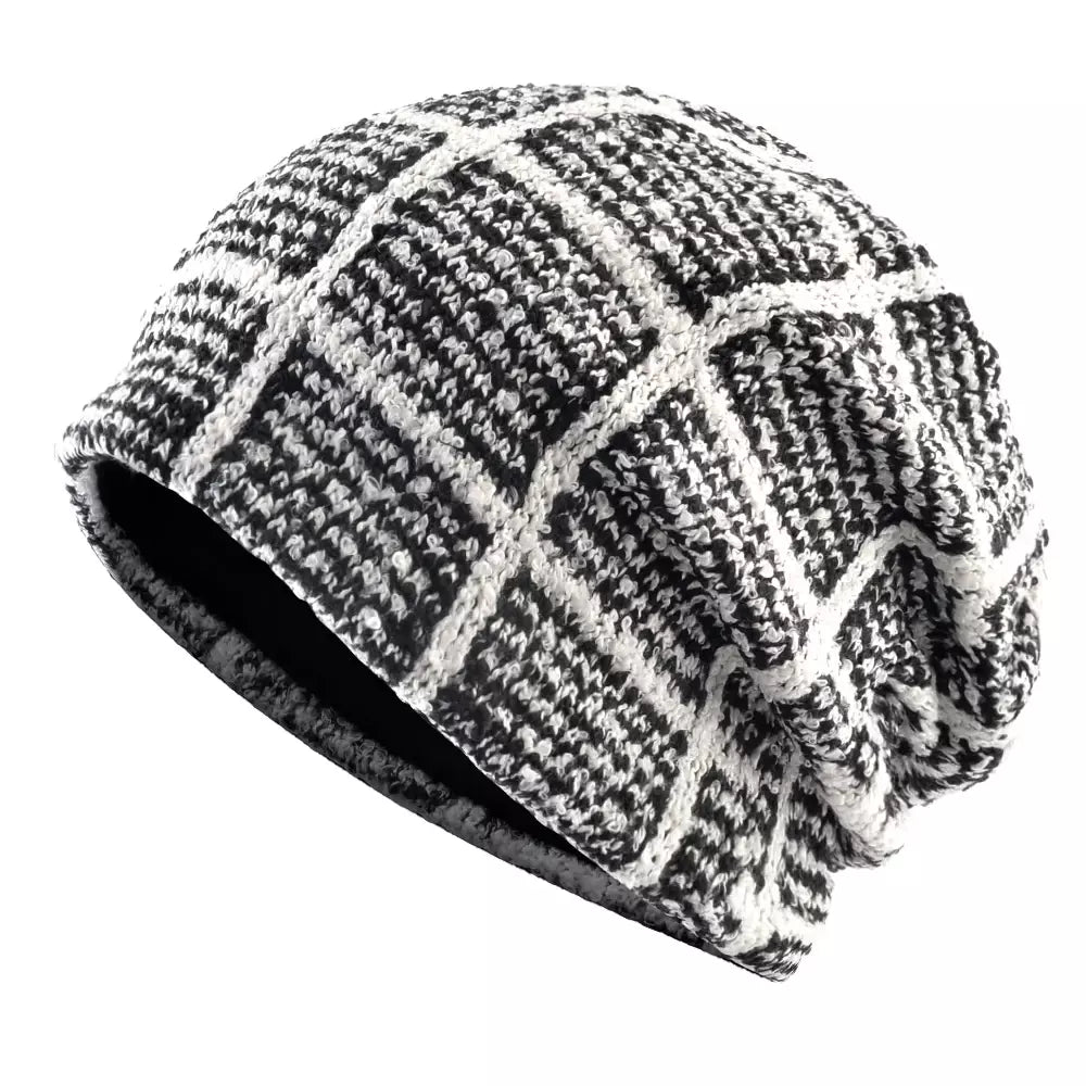 Kungs Plaid Knitted Cotton Beanie - Urban Caps