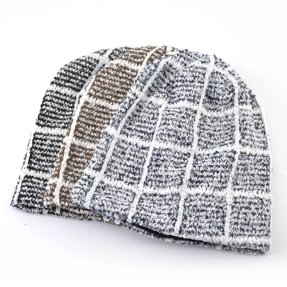 Kungs Plaid Knitted Cotton Beanie - Urban Caps