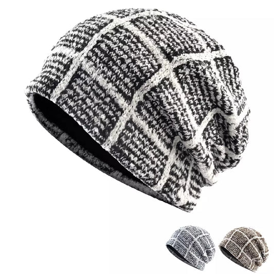 Kungs Plaid Knitted Cotton Beanie - Urban Caps