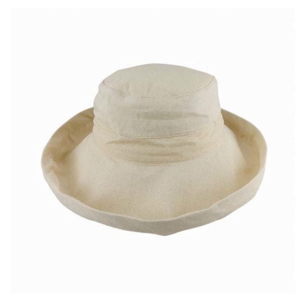 Avenel Whitney Deluxe Cotton Linen Breton Hat with Turned Brim and UPF 50+ Protection