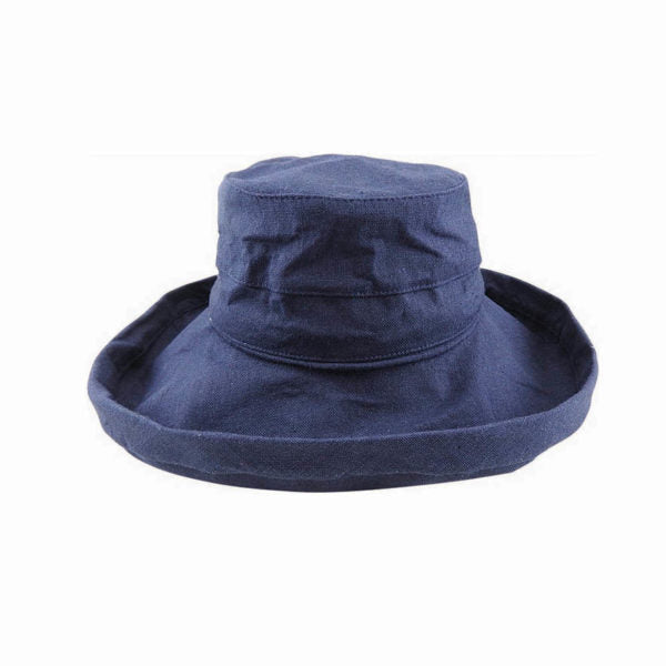 Avenel Whitney Deluxe Cotton Linen Breton Hat with Turned Brim and UPF 50+ Protection