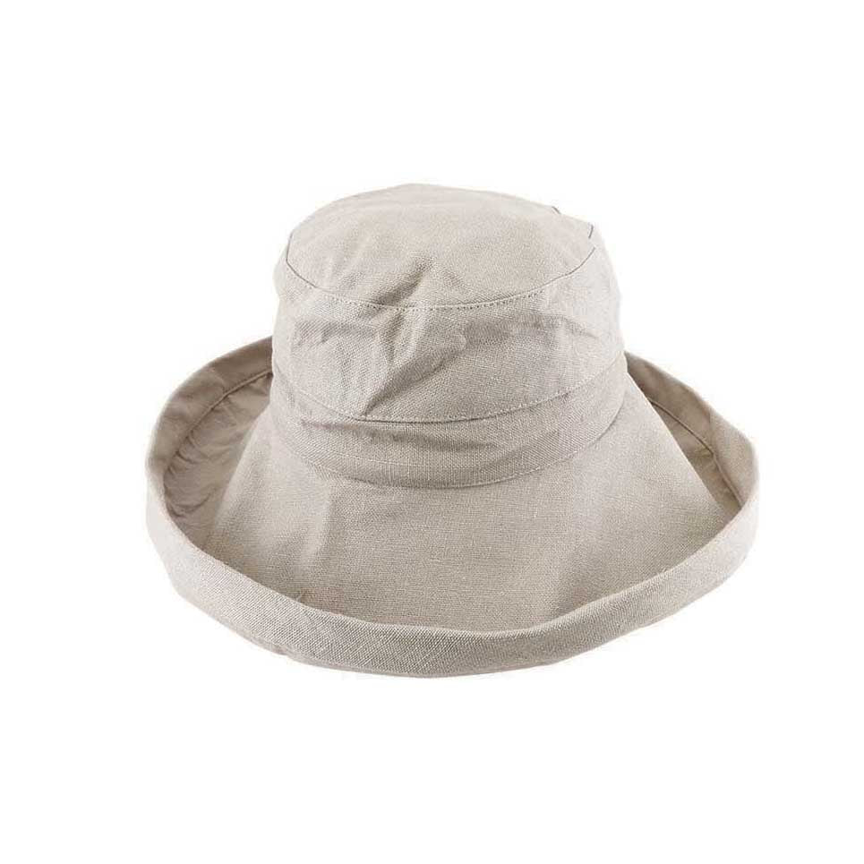 Avenel Whitney Deluxe Cotton Linen Breton Hat with Turned Brim and UPF 50+ Protection
