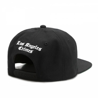 Black Snapback Cap – Flat Brim Streetwear Adjustable Hat