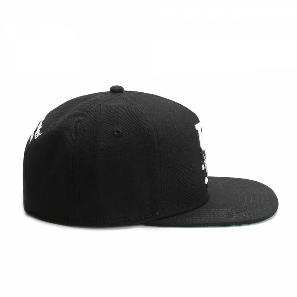 Black Snapback Cap – Flat Brim Streetwear Adjustable Hat