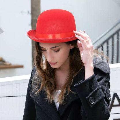 La Rochette Vintage Bowler Hat Cotton Acrylic Blend Classic Streetwear