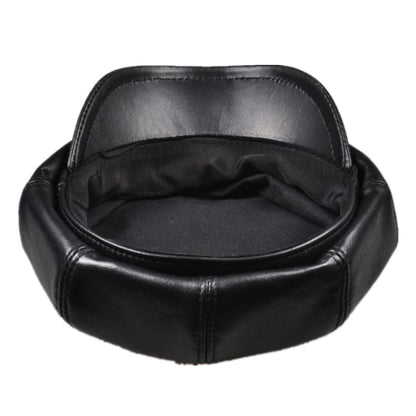 La Spezia Black Genuine Leather Newsboy Cap - Vintage Charm Meets Modern Edge With Style