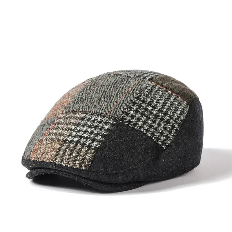 Lancashire Patchwork Flat Cap - Cotton Patchwork Pattern Cap For Classic Timeless Style