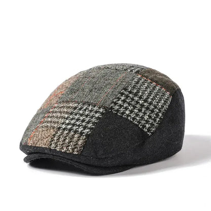 Lancashire Patchwork Flat Cap - Cotton Patchwork Pattern Cap For Classic Timeless Style