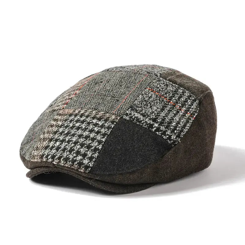 Lancashire Patchwork Flat Cap - Cotton Patchwork Pattern Cap For Classic Timeless Style