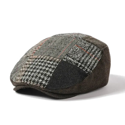 Lancashire Patchwork Flat Cap - Cotton Patchwork Pattern Cap For Classic Timeless Style
