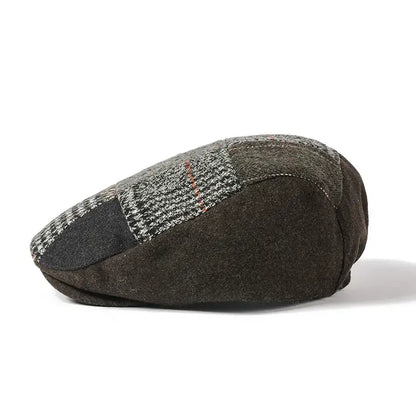 Lancashire Patchwork Flat Cap - Cotton Patchwork Pattern Cap For Classic Timeless Style