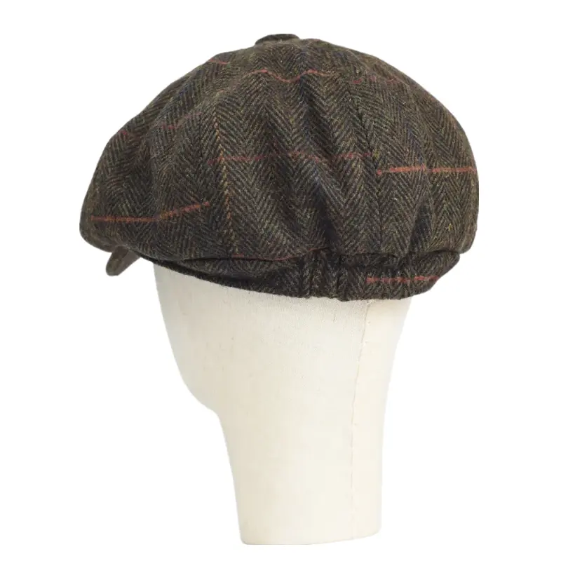 Lancashire Plaid Wool Newsboy Cap - Classic Plaid Wool Hat With Timeless Newsboy Silhouette