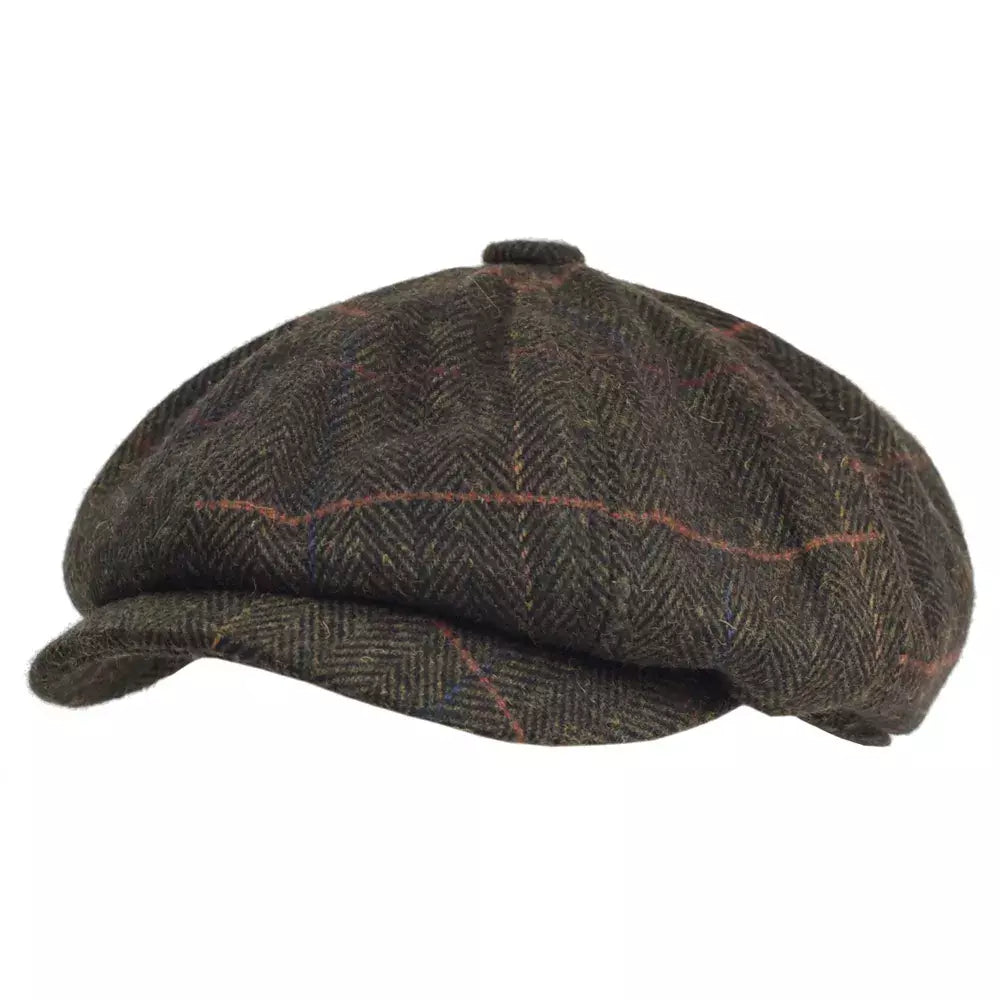 Lancashire Plaid Wool Newsboy Cap - Classic Plaid Wool Hat With Timeless Newsboy Silhouette