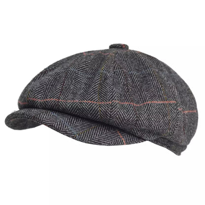 Lancashire Plaid Wool Newsboy Cap - Classic Plaid Wool Hat With Timeless Newsboy Silhouette