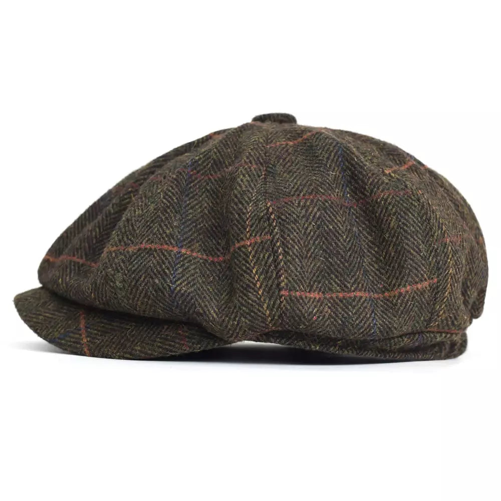 Lancashire Plaid Wool Newsboy Cap - Classic Plaid Wool Hat With Timeless Newsboy Silhouette