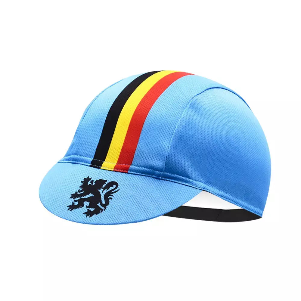 Landrien Belgium Blue Cycling Cap Adjustable Universal Fit Performance