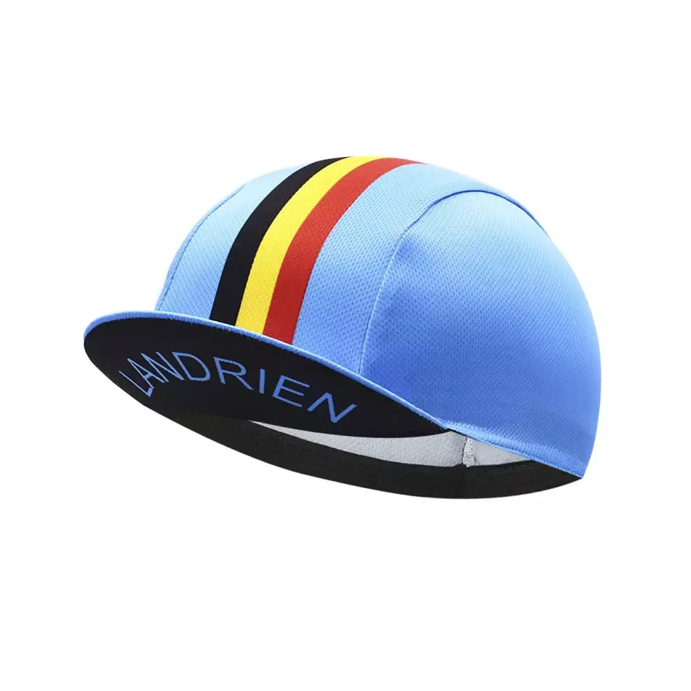 Landrien Belgium Blue Cycling Cap Adjustable Universal Fit Performance